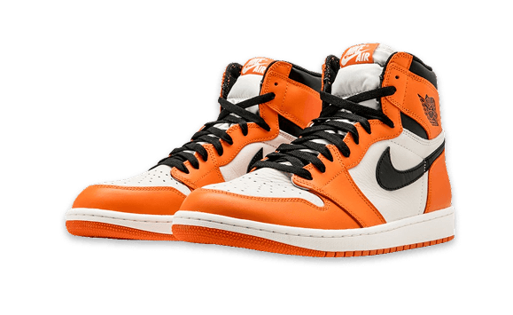 Orange and white sneakers